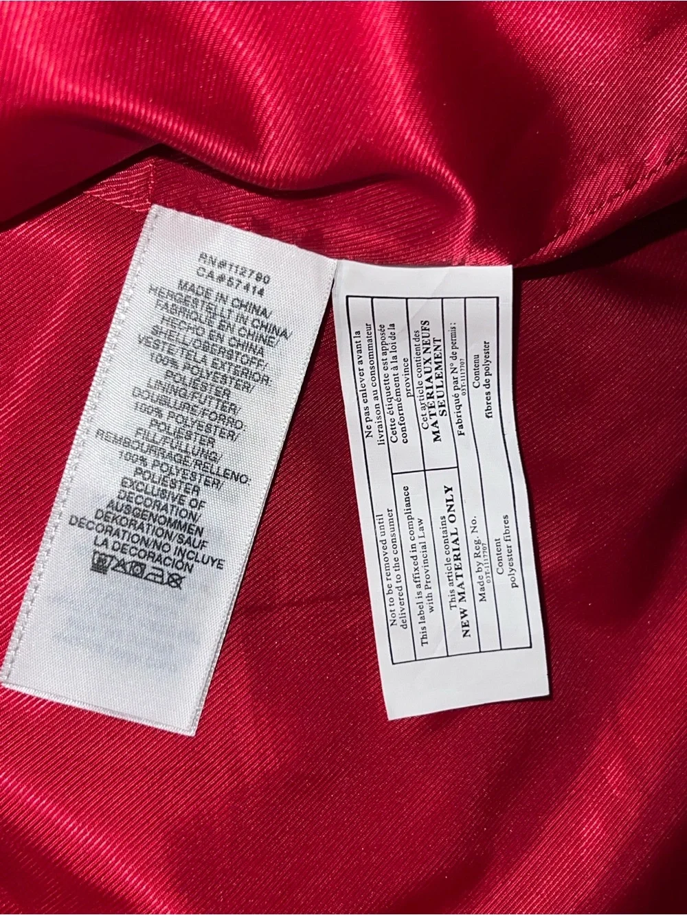 True Religion Red Satin-Look Jacket Interior with Branded Tag